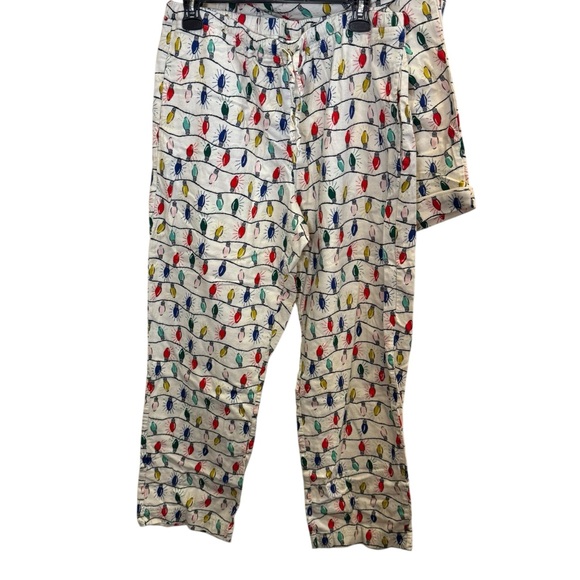 Hanna Andersson Adult Holiday Christmas Light Flannel Pajamas Sz L - Picture 5 of 13